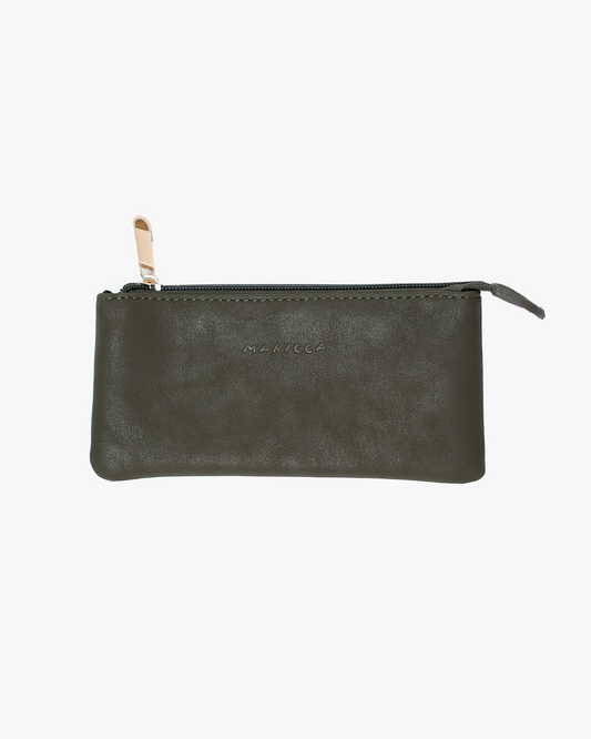 Cloud Pouch with gold zipper on a white background